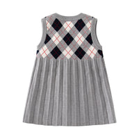 Load image into Gallery viewer, 2 Pieces Set Baby Kid Girls Solid Color Blouses And Checked Dresses Wholesale 220916546
