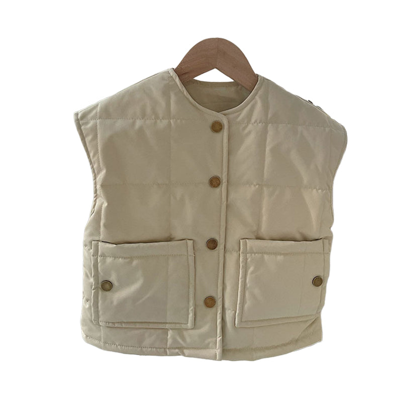 Baby Kid Unisex Solid Color Vests Waistcoats Wholesale 220916564