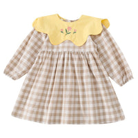 Load image into Gallery viewer, Baby Kid Girls Color-blocking Checked Dresses Wholesale 22091657
