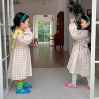 Load image into Gallery viewer, Baby Kid Girls Color-blocking Checked Dresses Wholesale 22091657
