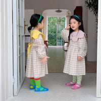 Load image into Gallery viewer, Baby Kid Girls Color-blocking Checked Dresses Wholesale 22091657
