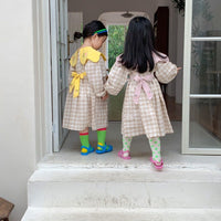 Load image into Gallery viewer, Baby Kid Girls Color-blocking Checked Dresses Wholesale 22091657
