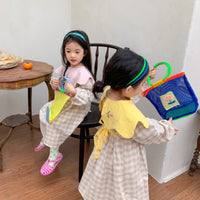 Load image into Gallery viewer, Baby Kid Girls Color-blocking Checked Dresses Wholesale 22091657
