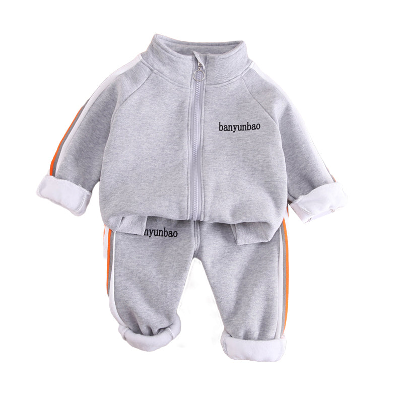 2 Pieces Set Baby Kid Boys Letters Jackets Outwears And Striped Pants Wholesale 220916573