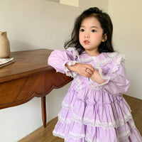 Load image into Gallery viewer, Baby Kid Girls Solid Color Lace Dresses Wholesale 22091678
