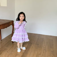 Load image into Gallery viewer, Baby Kid Girls Solid Color Lace Dresses Wholesale 22091678
