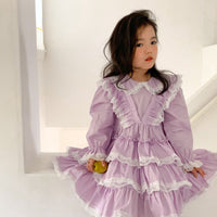 Load image into Gallery viewer, Baby Kid Girls Solid Color Lace Dresses Wholesale 22091678
