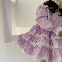 Load image into Gallery viewer, Baby Kid Girls Solid Color Lace Dresses Wholesale 22091678

