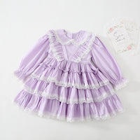 Load image into Gallery viewer, Baby Kid Girls Solid Color Lace Dresses Wholesale 22091678
