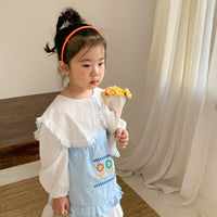 Load image into Gallery viewer, Baby Kid Girls Solid Color Embroidered Dresses Wholesale 22091679
