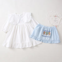 Load image into Gallery viewer, Baby Kid Girls Solid Color Embroidered Dresses Wholesale 22091679
