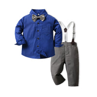 Load image into Gallery viewer, 2 Pieces Set Baby Kid Big Kid Boys Dressy Solid Color Bow Shirts And Suits Jumpsuits Wholesale 22091689
