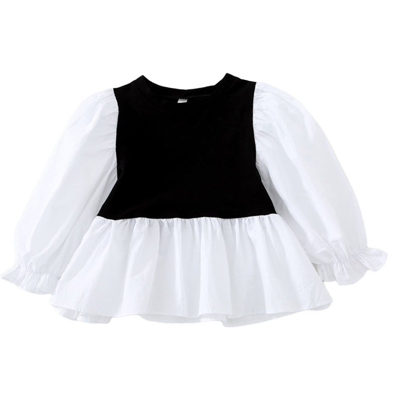 Baby Kid Girls Color-blocking Tops Wholesale 22091691