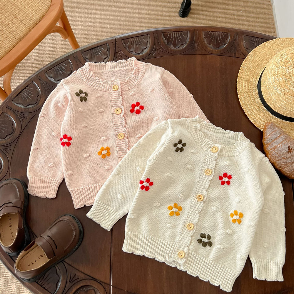 Baby Girls Flower Crochet Embroidered Cardigan Wholesale 220920103