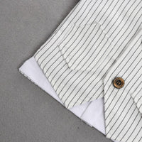 Load image into Gallery viewer, 2 Pieces Set Baby Kid Boys Birthday Striped Color-blocking Bow Tops And Shorts Wholesale 22092014
