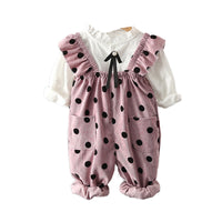 Load image into Gallery viewer, 2 Pieces Set Baby Kid Girls Blouses And Polka dots Jumpsuits Wholesale 220920145
