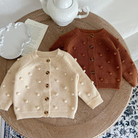 Load image into Gallery viewer, Baby Girls Solid Color Polka dots Cardigan Knitwear Wholesale 220920156
