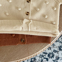 Load image into Gallery viewer, Baby Girls Solid Color Polka dots Cardigan Knitwear Wholesale 220920156
