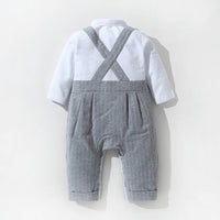 Load image into Gallery viewer, 2 Pieces Set Baby Boys Birthday Striped Color-blocking Bow Jumpsuits And Vests Waistcoats Wholesale 22092019
