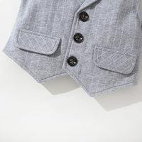 Load image into Gallery viewer, 2 Pieces Set Baby Boys Birthday Striped Color-blocking Bow Jumpsuits And Vests Waistcoats Wholesale 22092019
