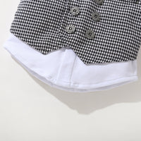 Load image into Gallery viewer, 2 Pieces Set Baby Kid Boys Birthday Striped Color-blocking Houndstooth Bow Tops And Pants Wholesale 22092020
