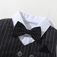 Load image into Gallery viewer, 2 Pieces Set Baby Kid Boys Birthday Striped Color-blocking Houndstooth Bow Tops And Pants Wholesale 22092020
