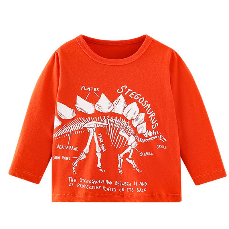 Baby Kid Boys Letters Dinosaur Print Tops Wholesale 220920247