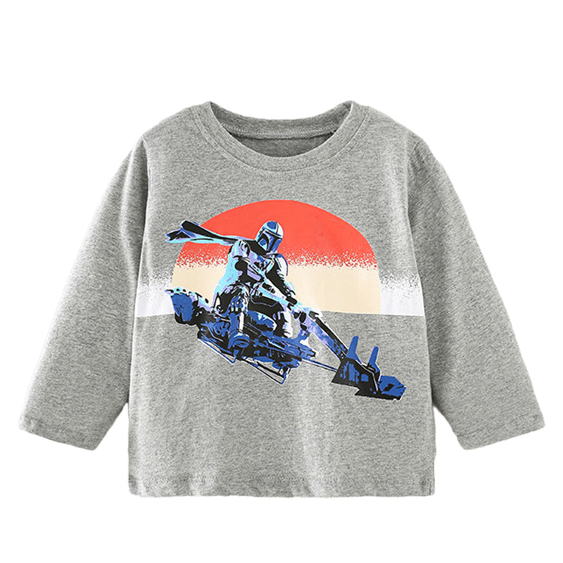 Baby Kid Boys Cartoon Print Tops Wholesale 220920256