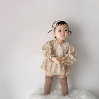 Load image into Gallery viewer, Baby Girls Checked Rompers Wholesale 220920262
