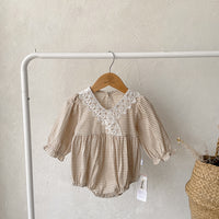 Load image into Gallery viewer, Baby Girls Checked Rompers Wholesale 220920262
