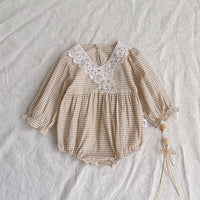 Load image into Gallery viewer, Baby Girls Checked Rompers Wholesale 220920262

