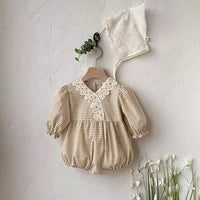 Load image into Gallery viewer, Baby Girls Checked Rompers Wholesale 220920262
