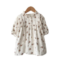 Load image into Gallery viewer, Baby Girls Solid Color Flower Print Rompers Wholesale 220920299
