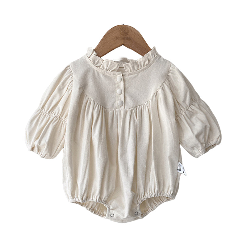 Baby Girls Solid Color Flower Print Rompers Wholesale 220920299