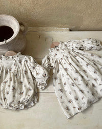 Load image into Gallery viewer, Baby Girls Solid Color Flower Print Rompers Wholesale 220920299
