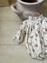 Load image into Gallery viewer, Baby Girls Solid Color Flower Print Rompers Wholesale 220920299
