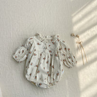 Load image into Gallery viewer, Baby Girls Solid Color Flower Print Rompers Wholesale 220920299
