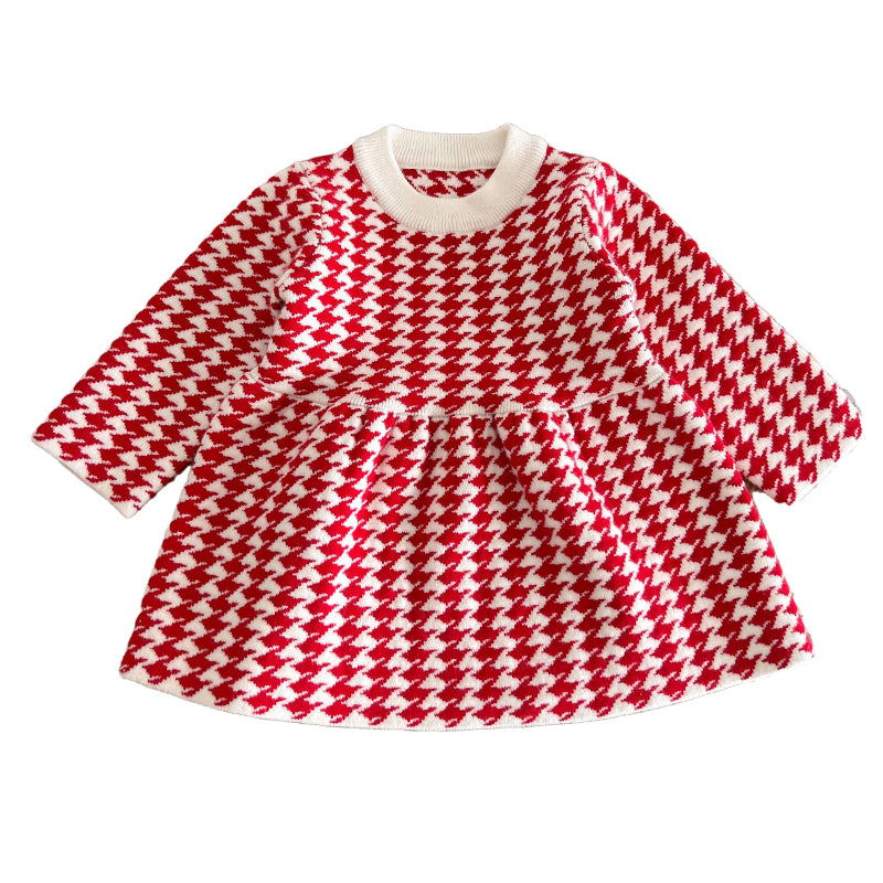 Baby Kid Girls Houndstooth Dresses Wholesale 220920306