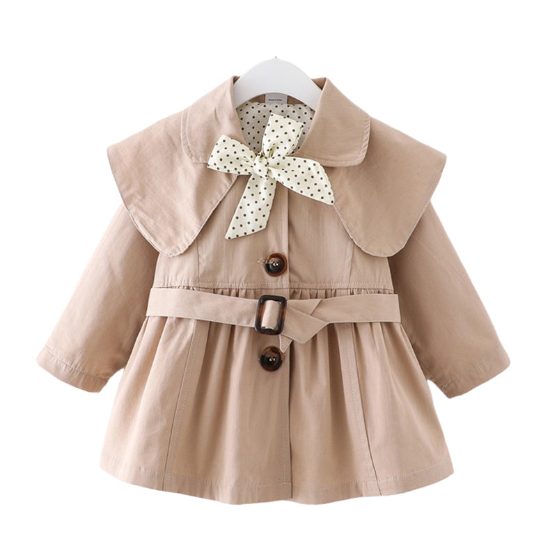 Baby Kid Girls Solid Color Ribbon Coats Wholesale 220920330