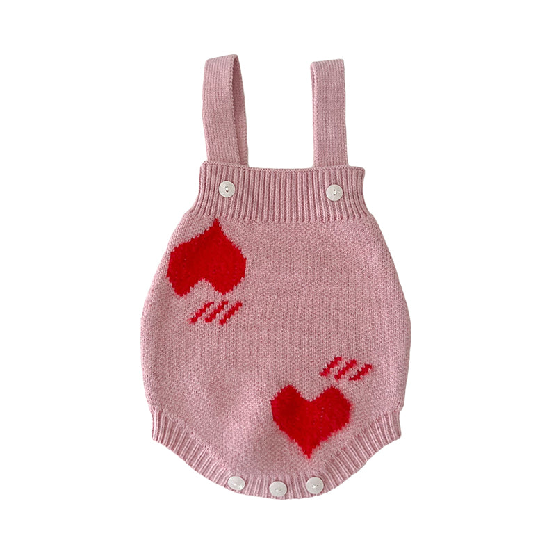 Baby Girls Love heart Crochet Rompers Wholesale 220920349