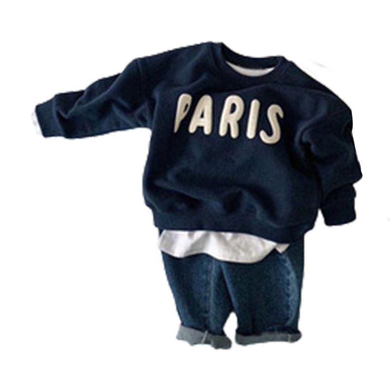 Baby Kid Unisex Letters Color-blocking Hoodies Swearshirts Wholesale 22092037