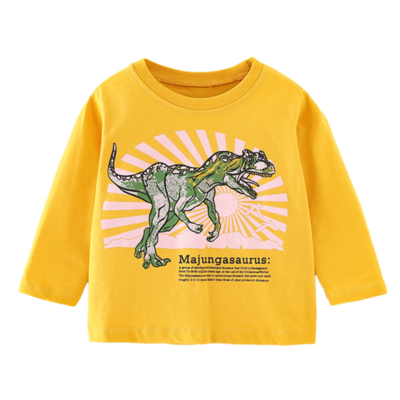 Baby Kid Boys Dinosaur Cartoon Print Tops Wholesale 220920370