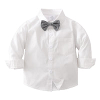 Load image into Gallery viewer, 3 Pieces Set Baby Kid Boys Birthday Party Solid Color Bow Shirts Vests Waistcoats And Pants Wholesale 220920376
