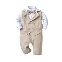 Load image into Gallery viewer, Baby Boys Color-blocking Bow Birthday Party Jumpsuits Wholesale 220920377
