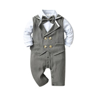 Load image into Gallery viewer, Baby Boys Color-blocking Bow Birthday Party Jumpsuits Wholesale 220920377
