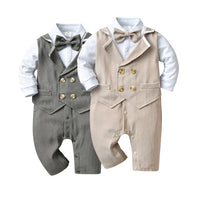 Load image into Gallery viewer, Baby Boys Color-blocking Bow Birthday Party Jumpsuits Wholesale 220920377
