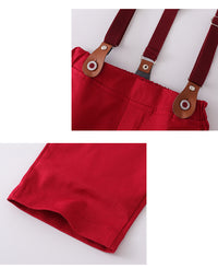 Load image into Gallery viewer, 2 Pieces Set Baby Kid Boys Birthday Party Checked Bow Shirts And Solid Color Jumpsuits Wholesale 220920390
