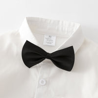 Load image into Gallery viewer, 3 Pieces Set Baby Kid Boys Birthday Party Solid Color Bow Shirts Vests Waistcoats And Polka dots Jumpsuits Wholesale 220920409
