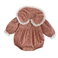 Load image into Gallery viewer, Baby Girls Color-blocking Lace Print Rompers Wholesale 220920410
