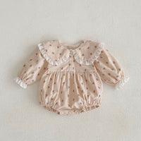 Load image into Gallery viewer, Baby Girls Color-blocking Lace Print Rompers Wholesale 220920410
